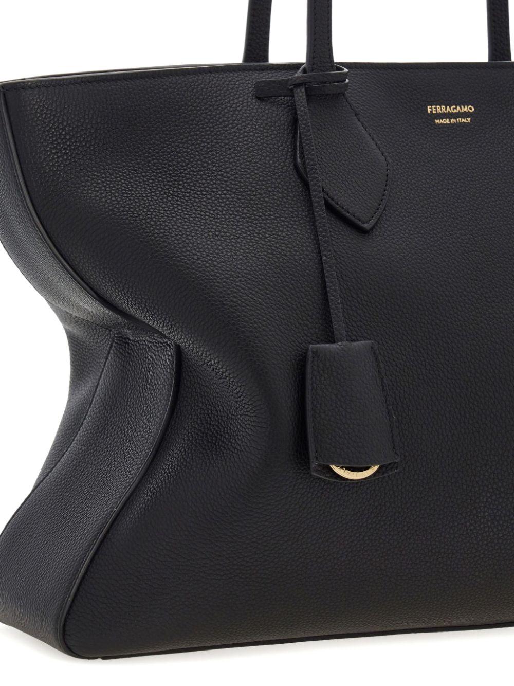 Leather tote bag<BR/><BR/><BR/> STAR TOTE M 779336NERO FERRAGAMO