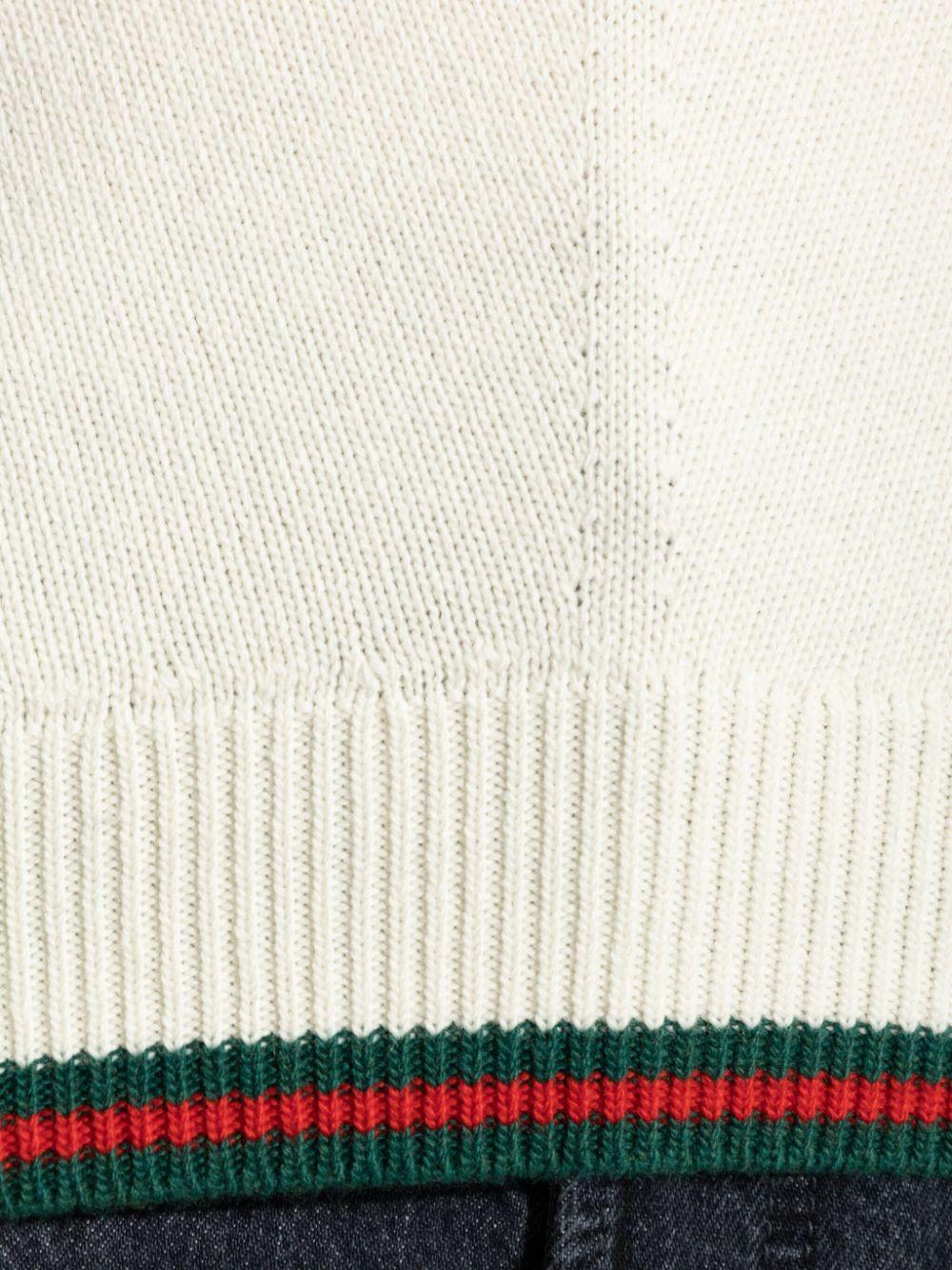 Wool and cashmere sweater with Web 813843 XKEI29257 GUCCI