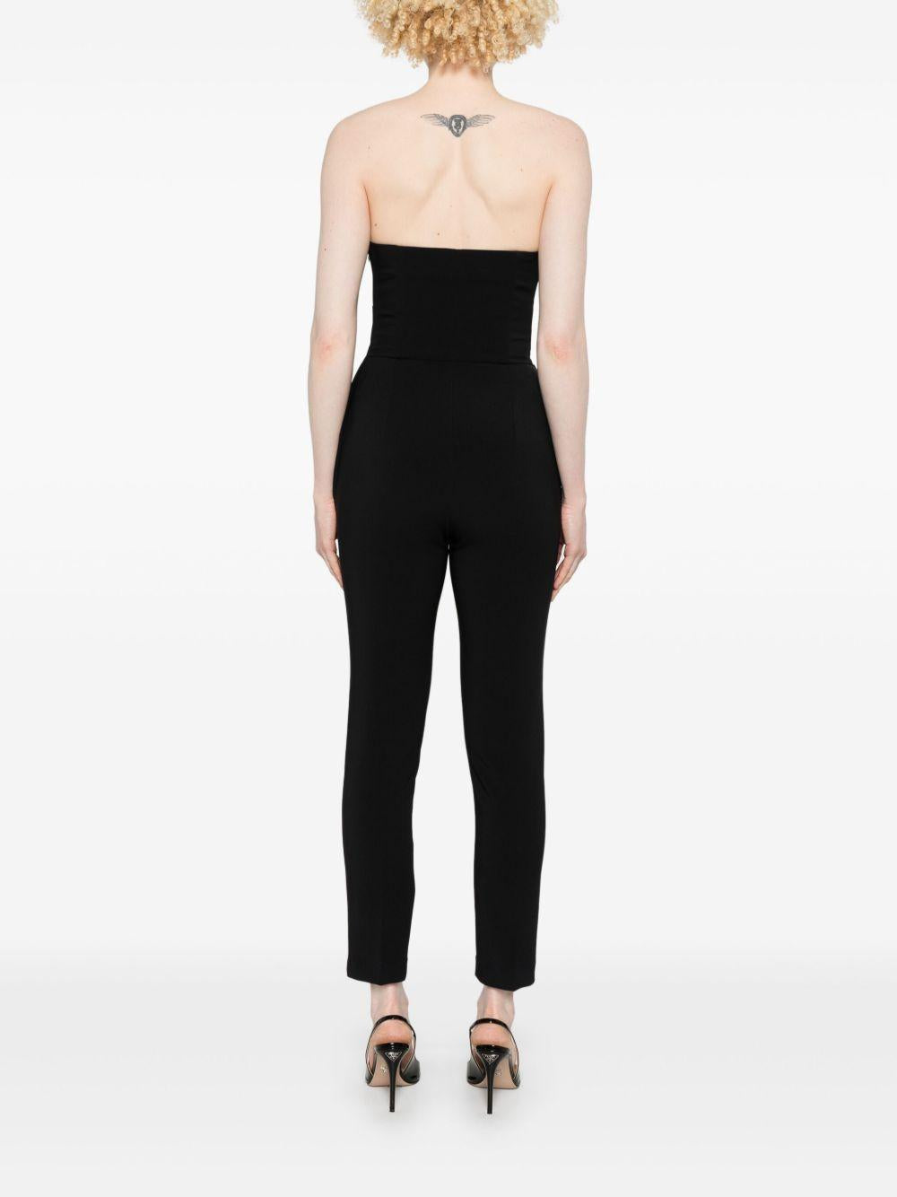 Bow-detail crepe jumpsuit<BR/> TU03951E2 110 ELISABETTA FRANCHI