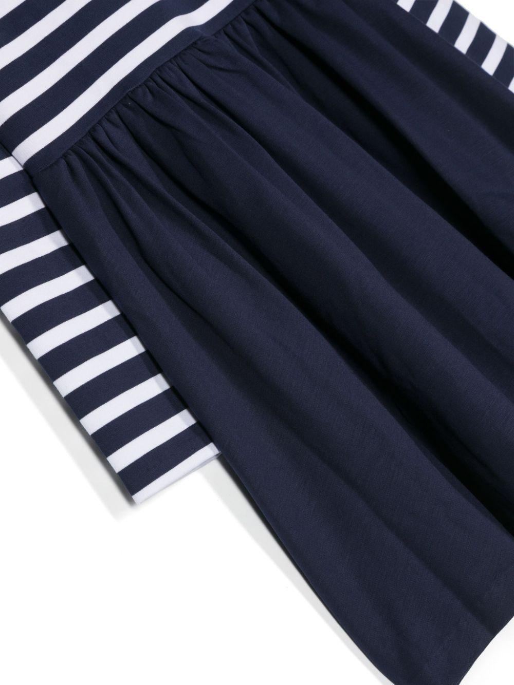 Striped print front logo dress 313890249002 NEWPORTNAVYWWHITE POLO RALPH LAUREN KIDS