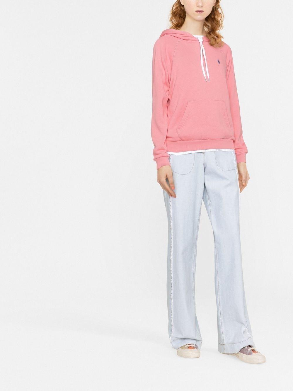 Pink logo-embroidered drawstring hoodie 211794394021 ROSE POLO RALPH LAUREN