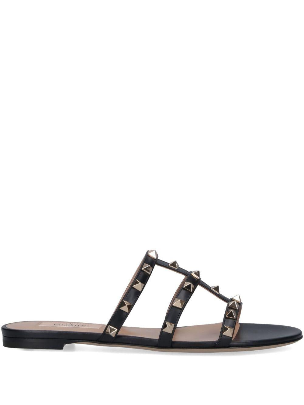 Rockstud Flat Slide Sandal 8W0S0C49VOD 0NO VALENTINO GARAVANI