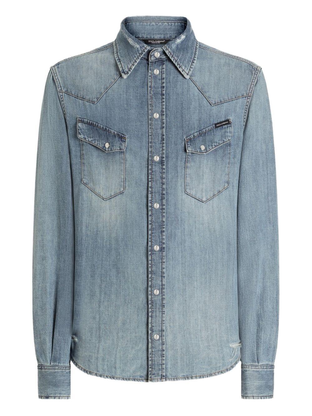 Distressed Western Shirt G5OD5D G8OJ3S9001 DOLCE & GABBANA