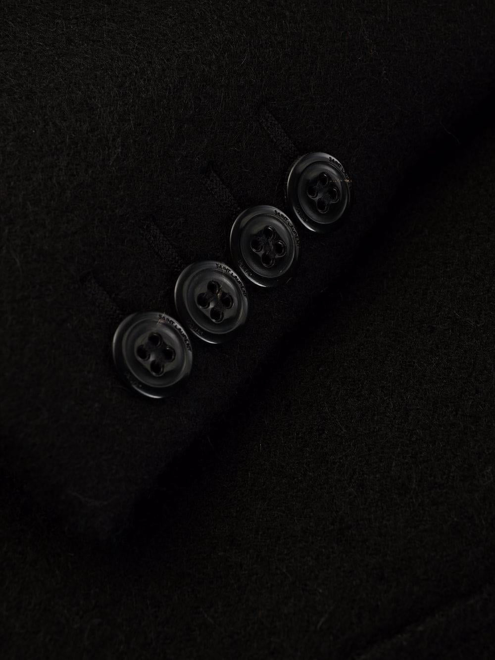 Black mohair/wool single-breasted button coat 661385Y2D27 1000 SAINT LAURENT