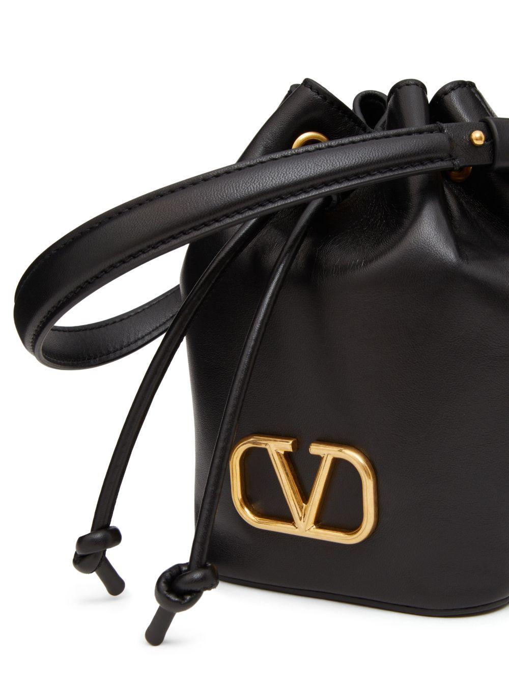 Black Nappa Leather Vlogo Signature Bucket Bag 7W2P0Z44VNL 0NO VALENTINO GARAVANI