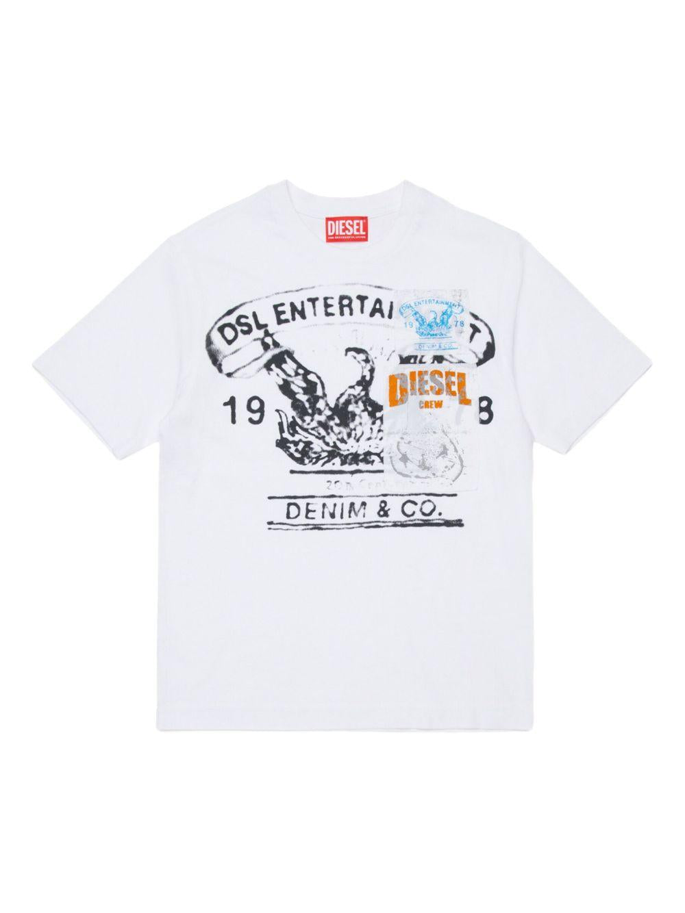 T-shirt with vintage-style print J02583 KYAYSK100 DIESEL KIDS