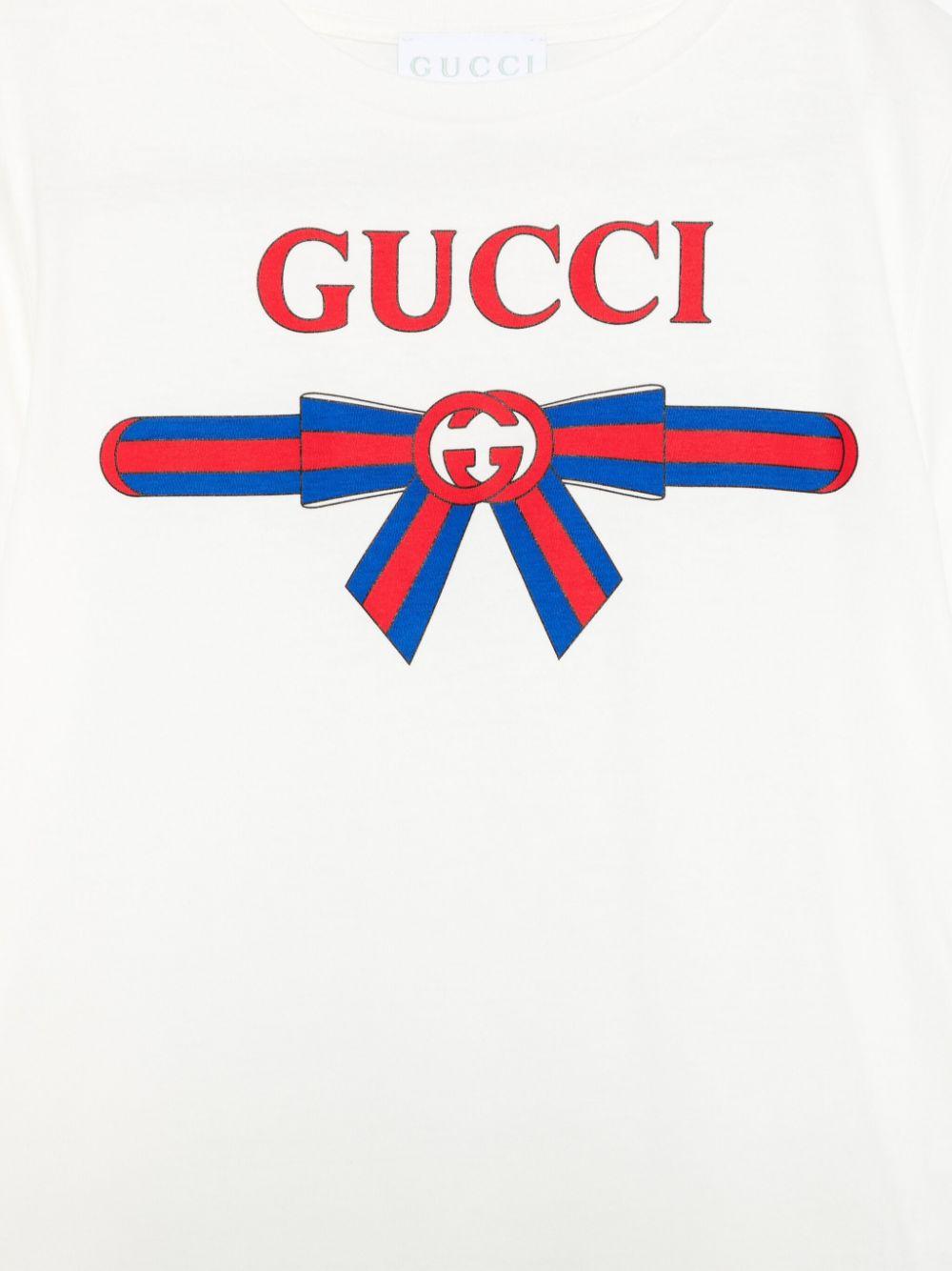 Logo-print T-shirt<BR/><BR/> 610190 XJG0K9214 GUCCI KIDS