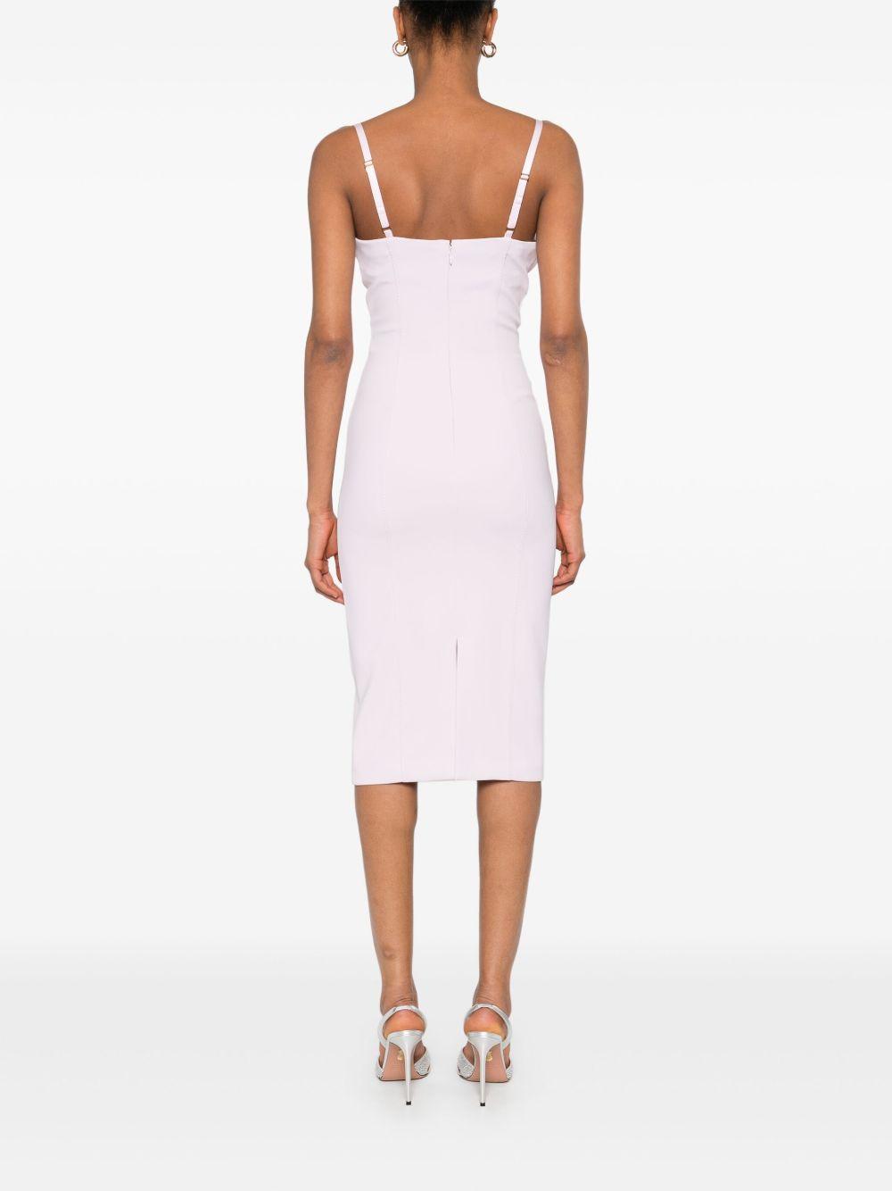 Satin-bow crepe midi dress<BR/><BR/><BR/> AB70251E2 544 ELISABETTA FRANCHI