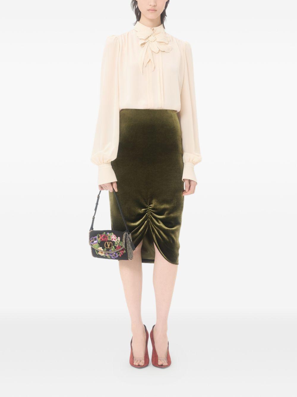 Embroidered Crepe De Chine Top 8B0AEBX021B AD6 VALENTINO GARAVANI