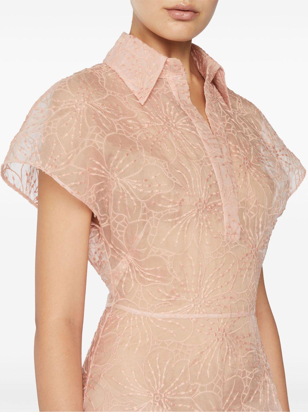 Floral-embroidery midi dress<BR/><BR/><BR/> 78AAO42E NR006465 GENNY