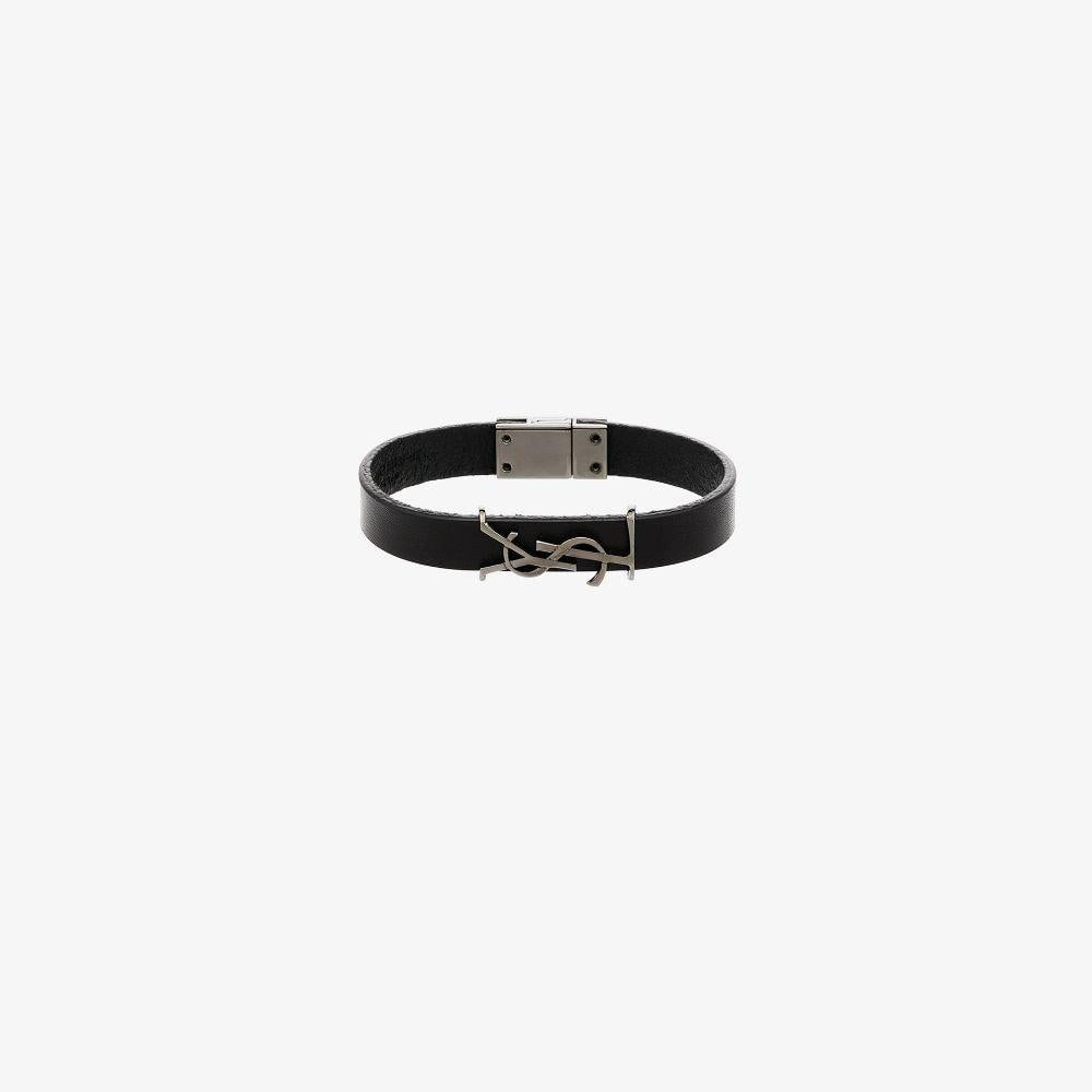 Opyum bracelet in smooth leather and metal 5593550IH0R 1000 SAINT LAURENT