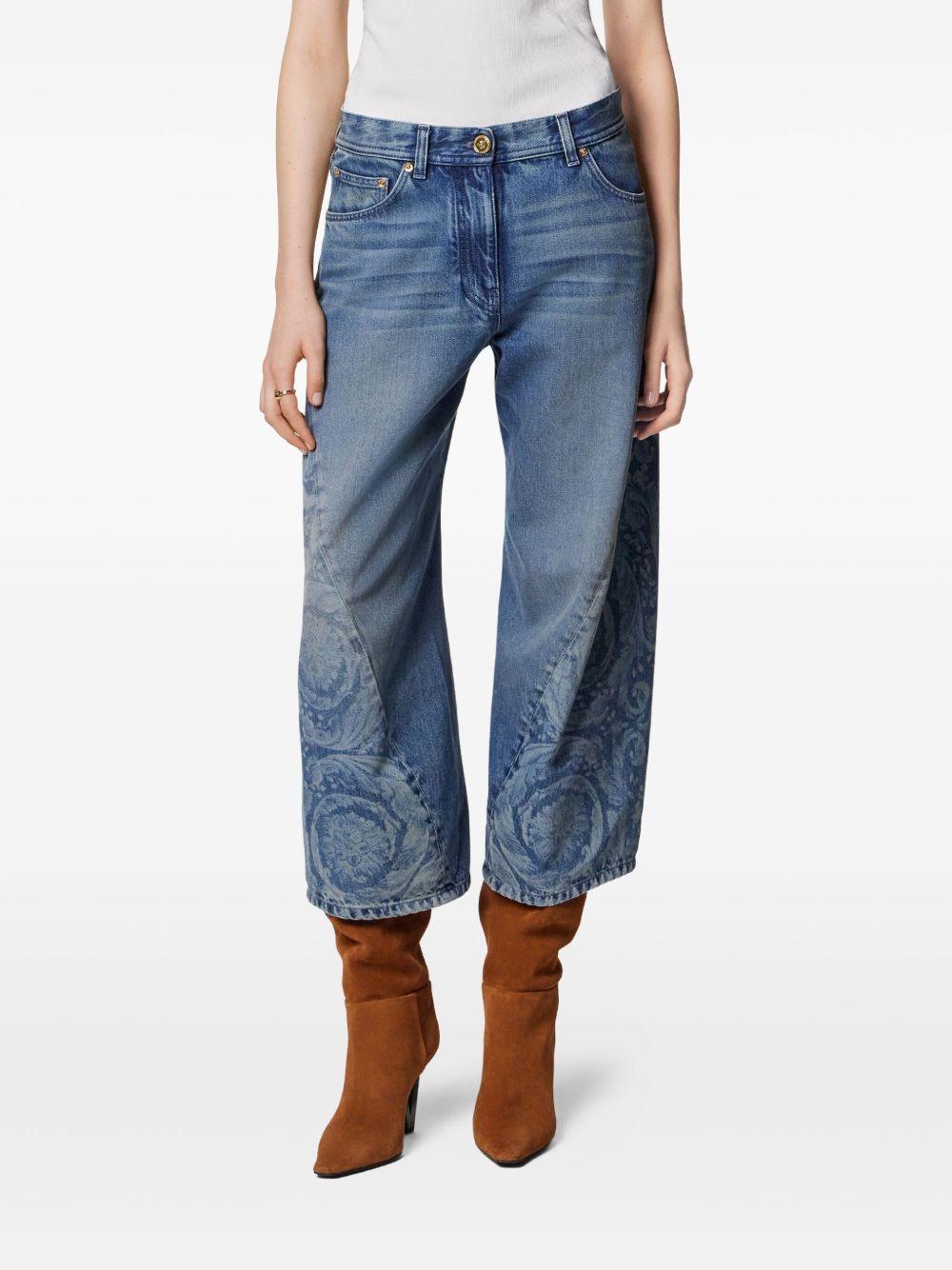 Barocco motif cropped jeans 1020878 1A147761D870 VERSACE