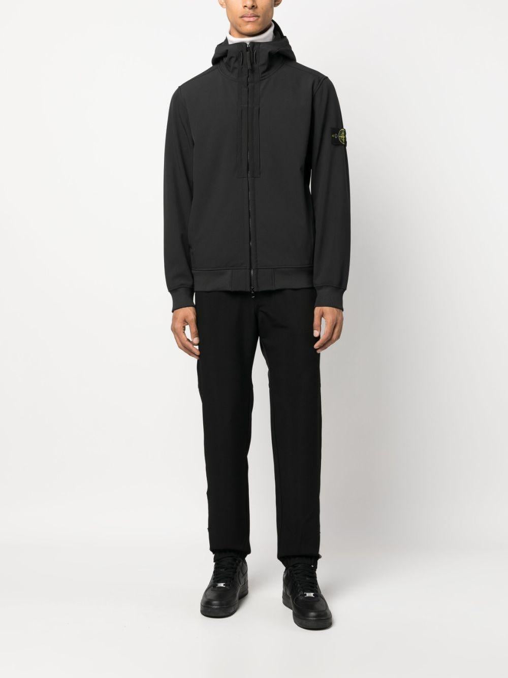 Compass-patch zip-up hooded jacket 7915Q0122 V0029 STONE ISLAND