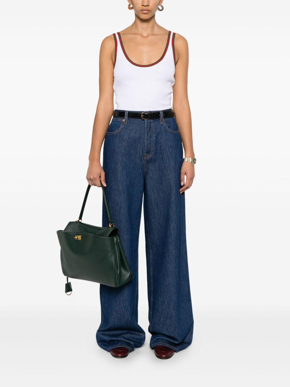 Web-Stripe ribbed tank top<BR/><BR/> 815851 XJG5O9692 GUCCI