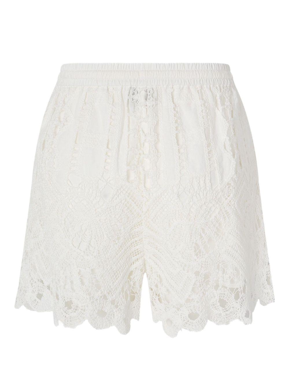 Perforated macramé shorts 104856 A2G9Z05 PINKO