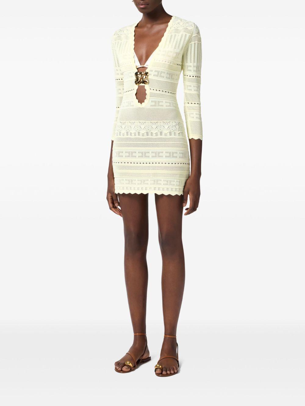 Brooch-detail open-knit dress<BR/><BR/><BR/> AM74S52E2 DC7 ELISABETTA FRANCHI