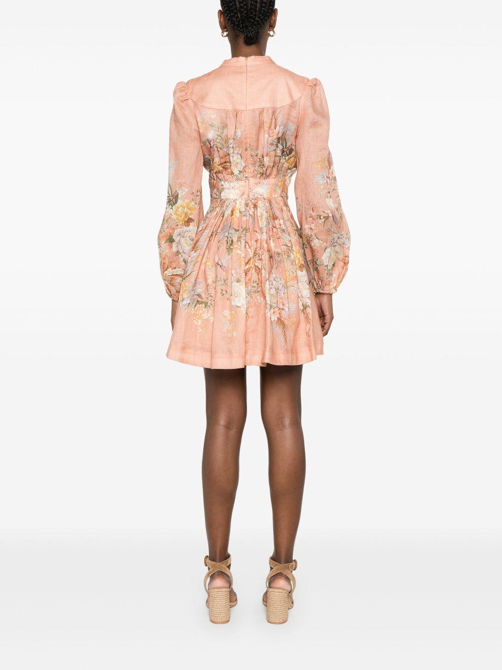 Tallow Plunge mini dress<BR/><BR/><BR/> 0932DRS253 PKMF ZIMMERMANN