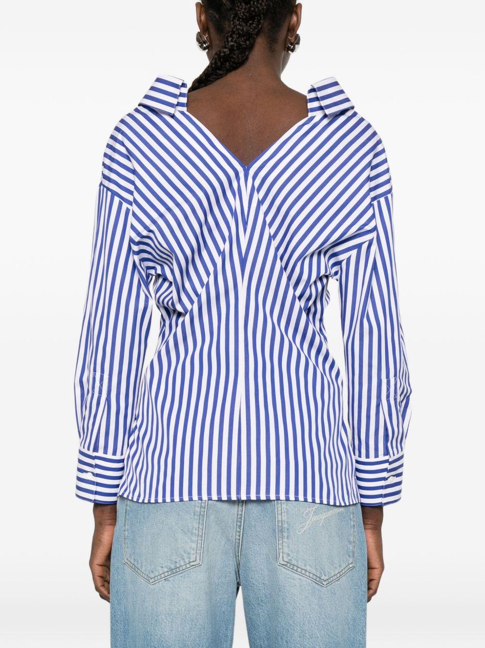 Slashed striped shirt in poplin BW61JH16CN 977 GIVENCHY