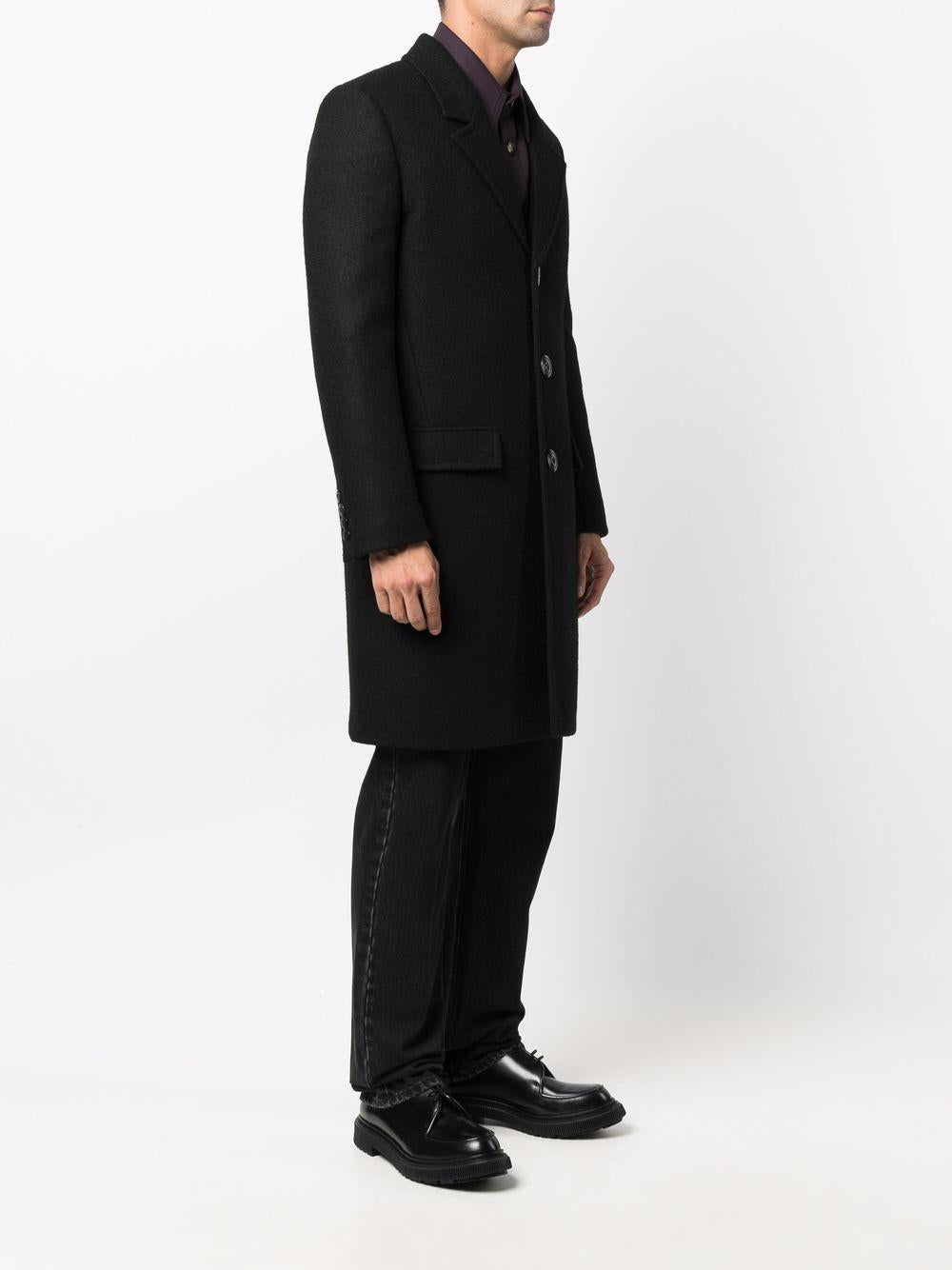 Black mohair/wool single-breasted button coat 661385Y2D27 1000 SAINT LAURENT