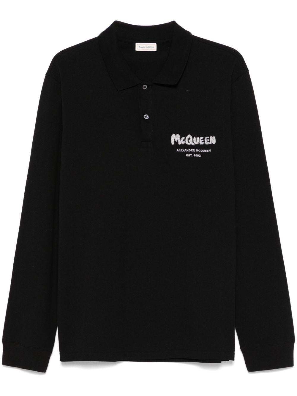 Logo-embroidered polo shirt<BR/><BR/><BR/> 750677 QXAAK0570 ALEXANDER MCQUEEN