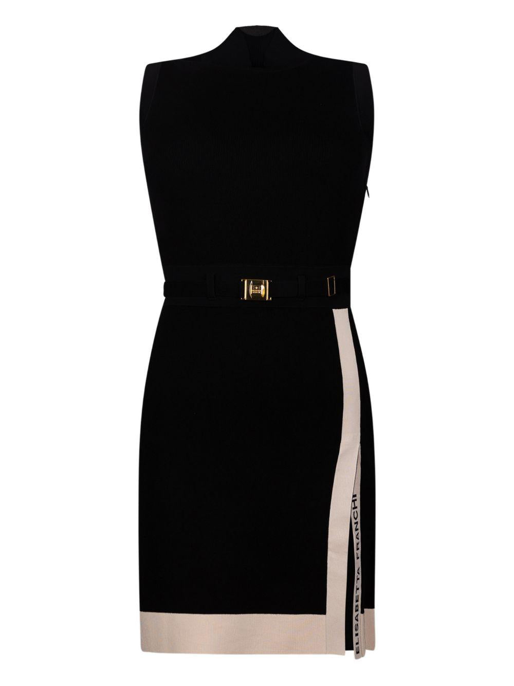 Mini knitted dress with shiny viscose bands AM02S61E2 685 ELISABETTA FRANCHI