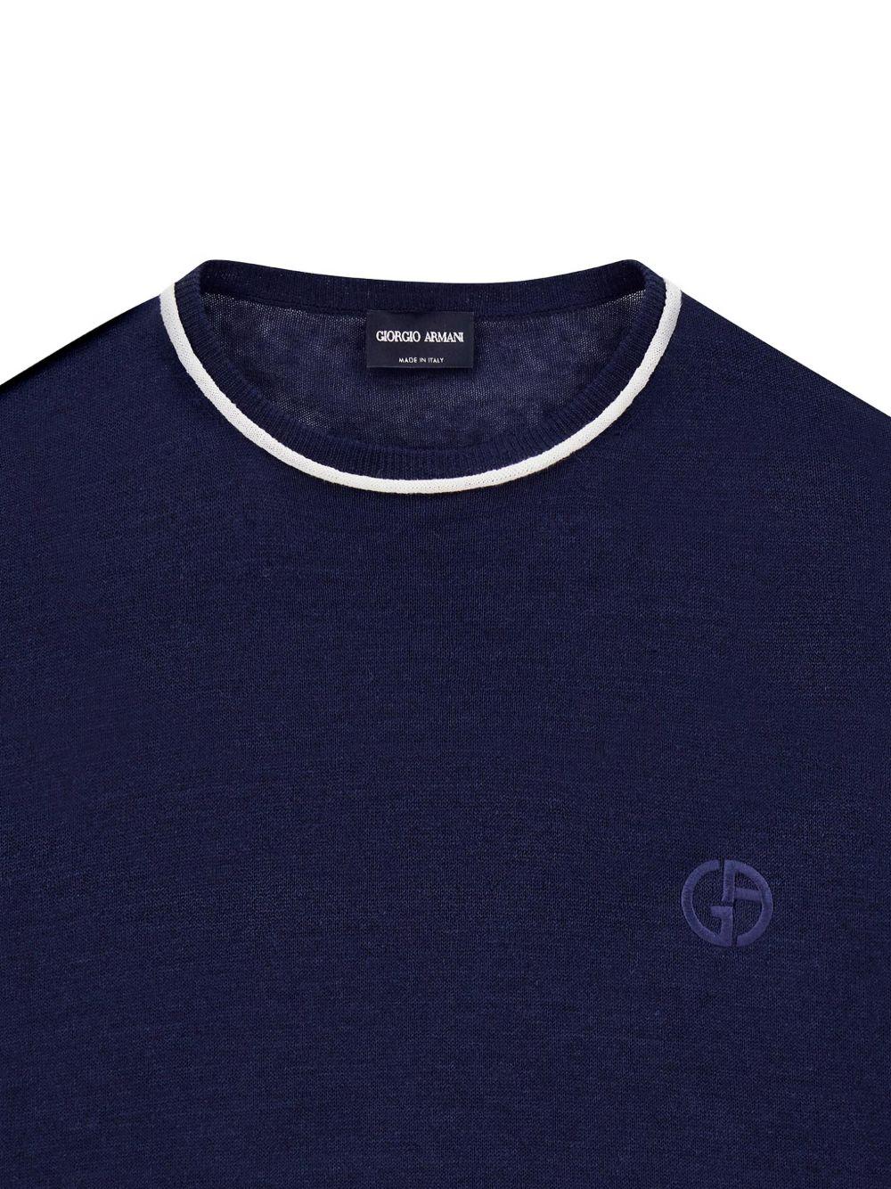 Crew-neck jumper in linen and silk GM003520 AF24710FB010 GIORGIO ARMANI
