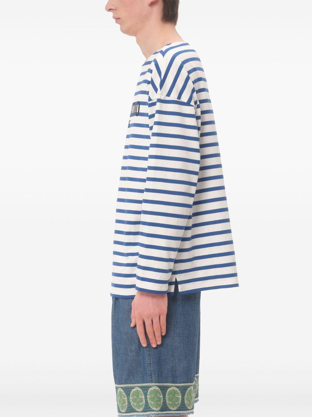 Chez Valentino-print striped T-shirt<BR/><BR/> 6V3MG16RAPV RGY VALENTINO GARAVANI