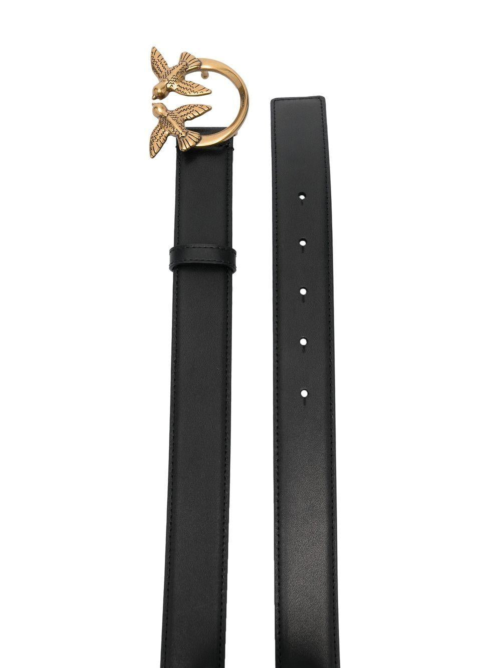 Love Berry logo-plaque leather belt 100125 A0F1Z99Q PINKO