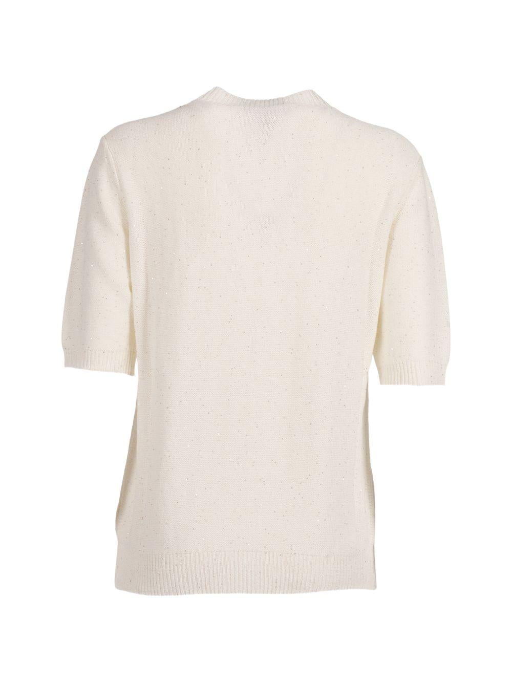 cotton and linen sweater with sequins MAD266F490D273 0142 FABIANA FILIPPI