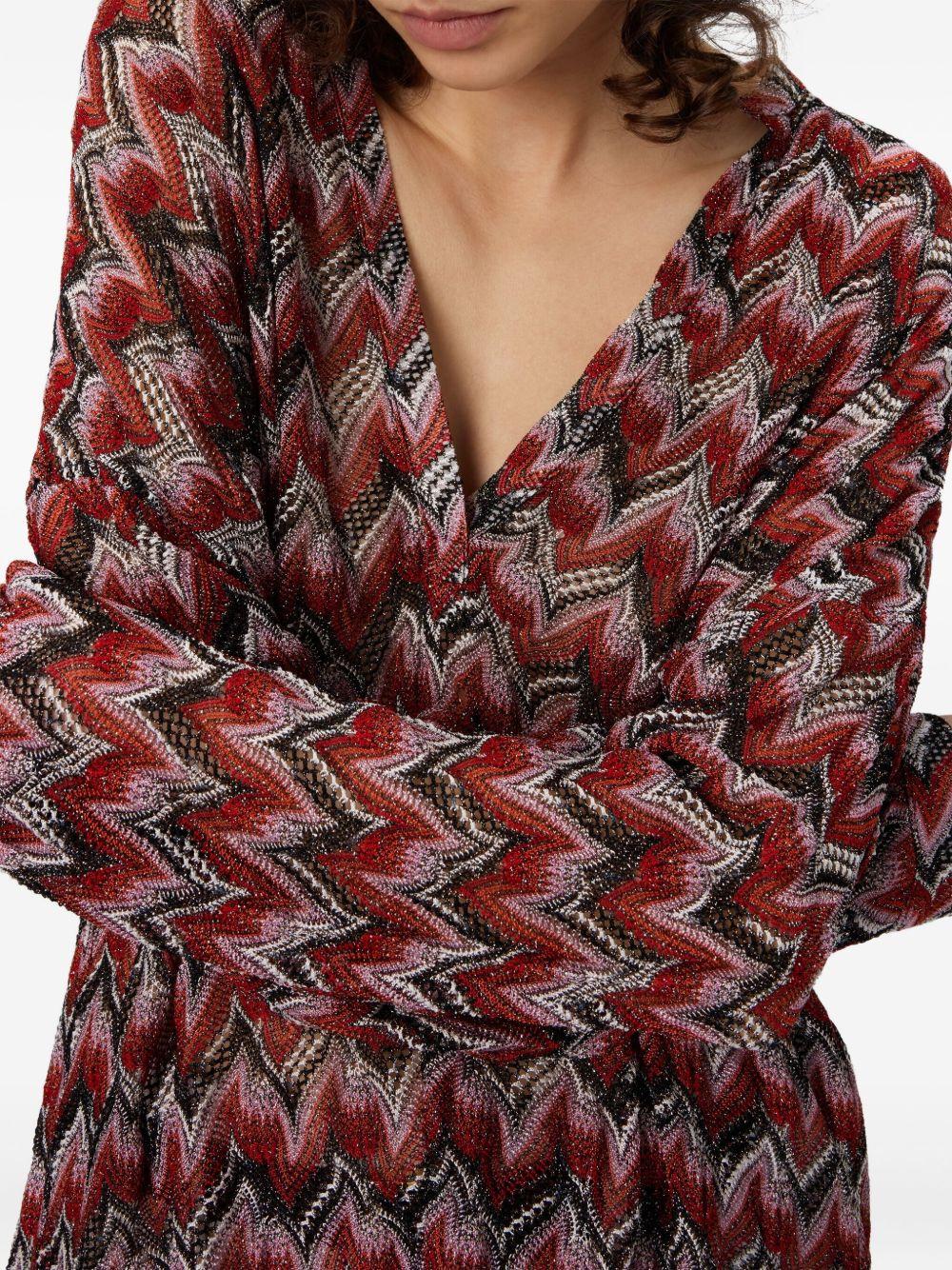 Oversized blouse with mandarin collar and v-neck DS25WJ0O BR012PS4175 MISSONI