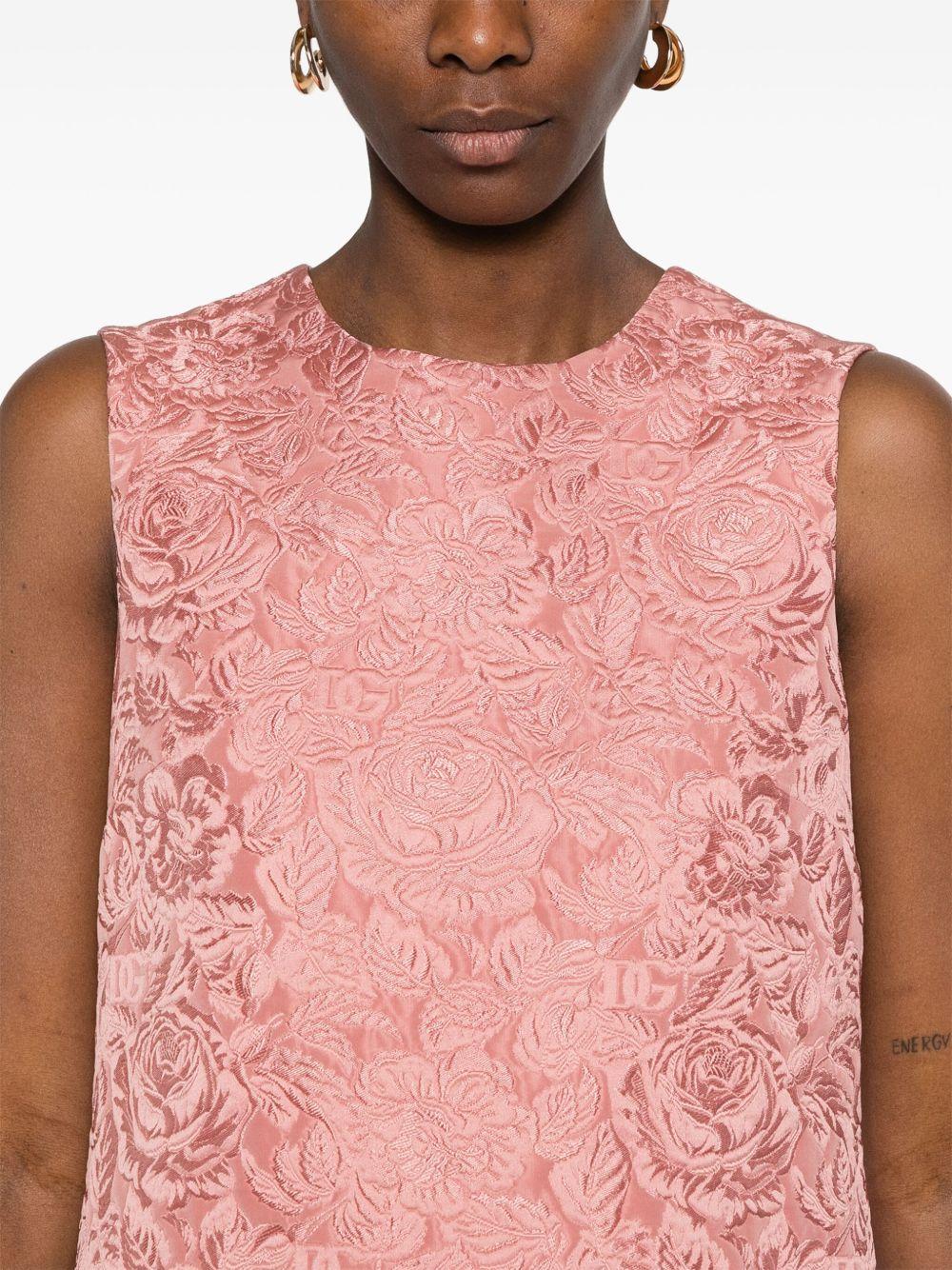Short floral quilted jacquard A-line dress F6AMRT HJMQKF0473 DOLCE & GABBANA