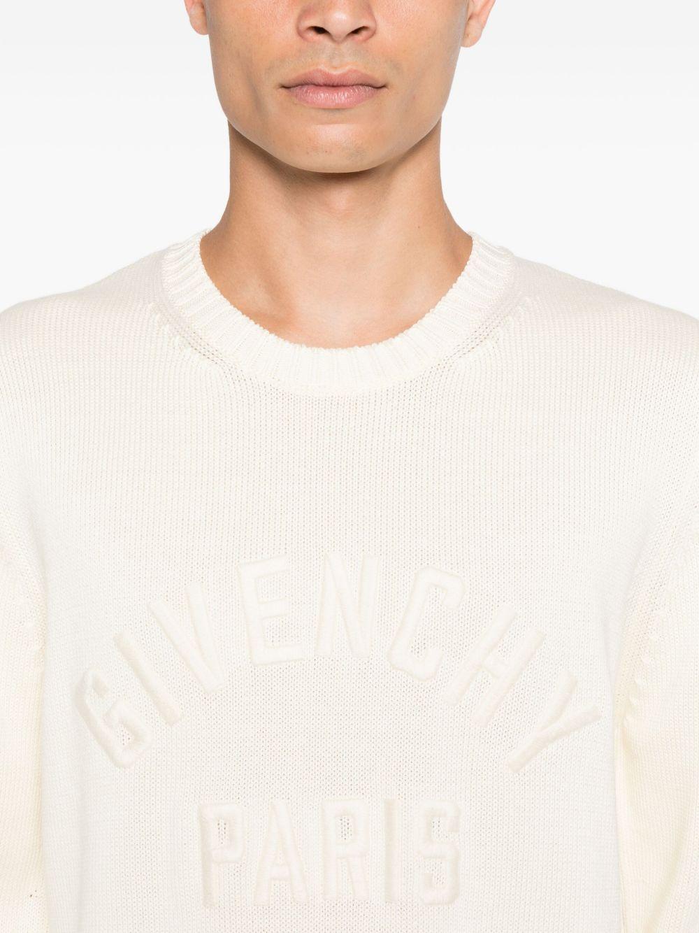 Sweater in cotton knit with GIVENCHY Paris embroidery BM90W04YNM 150 GIVENCHY