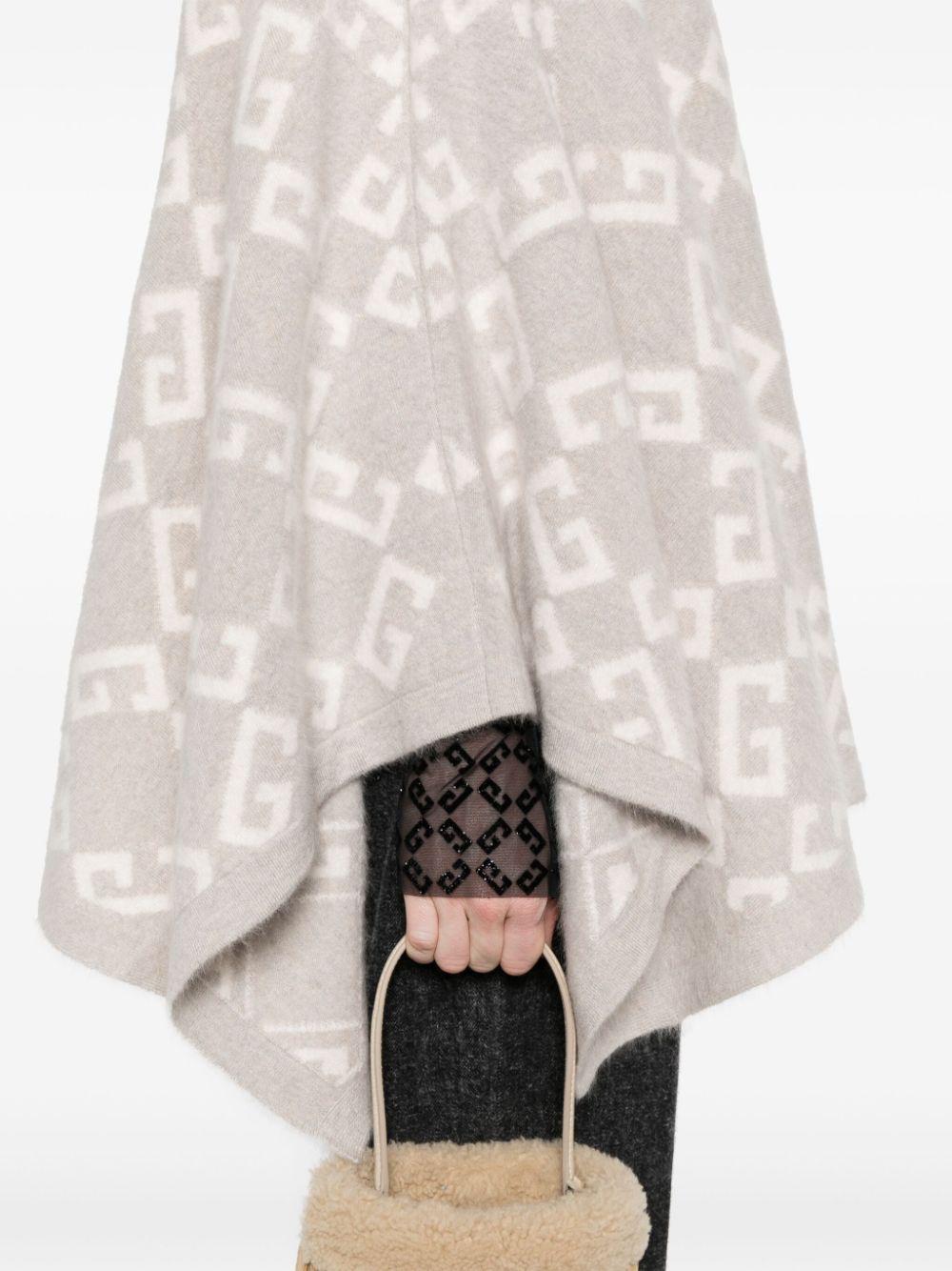 Logo-intarsia hooded poncho<BR/><BR/><BR/> BW00RH4ZPJ 250 GIVENCHY