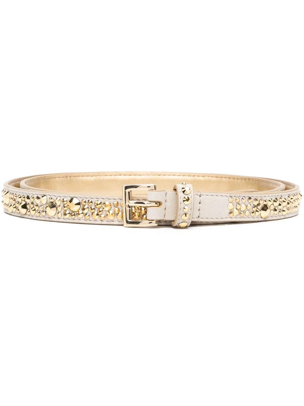 Crystal-embellished leather buckle belt 1CC555 2D0HF0522 PRADA