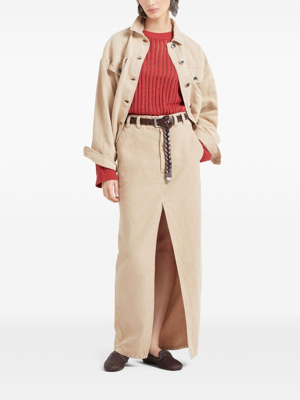 Four-pocket jacket in garment-dyed cotton-linen cover-up with monile ML996FX716 C2910 BRUNELLO CUCINELLI
