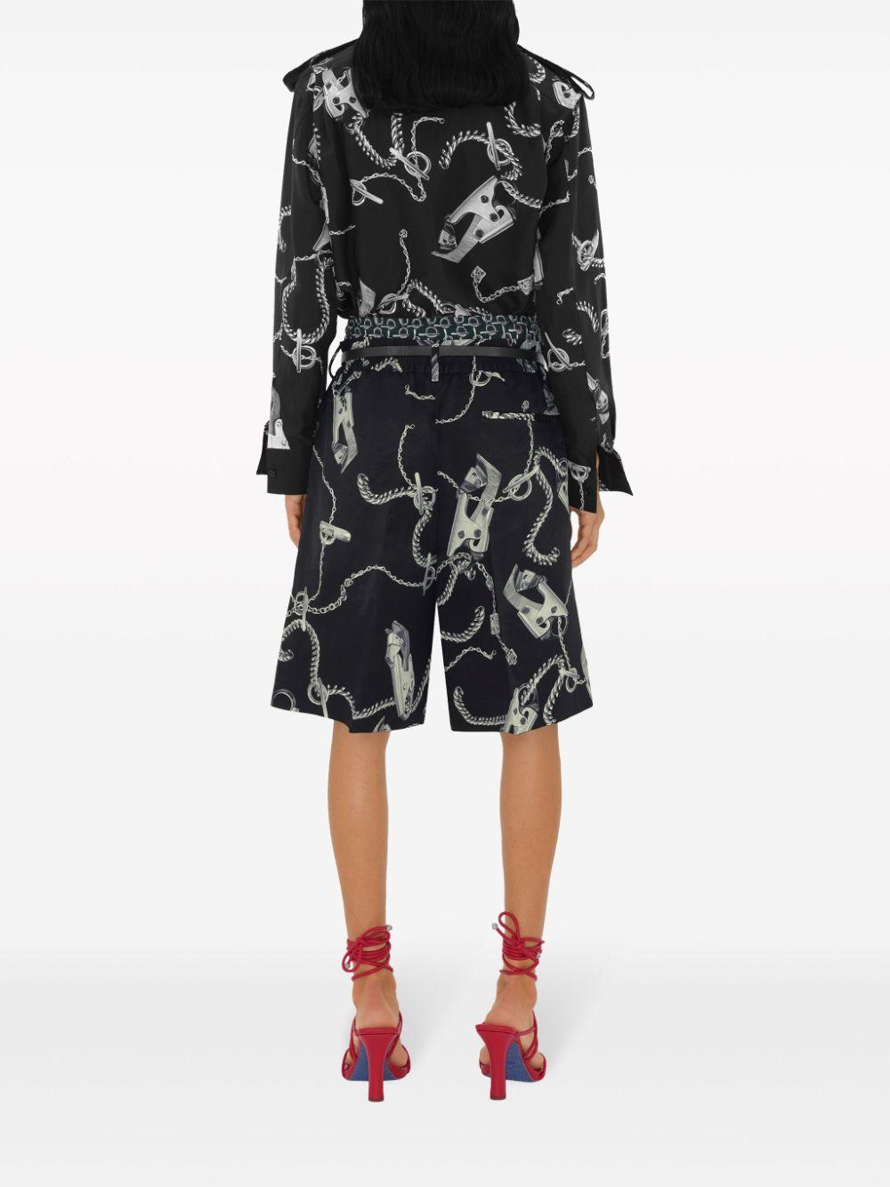 Knight Hardware silk shirt<BR/><BR/><BR/> 8088942 SILVERBLACK BURBERRY