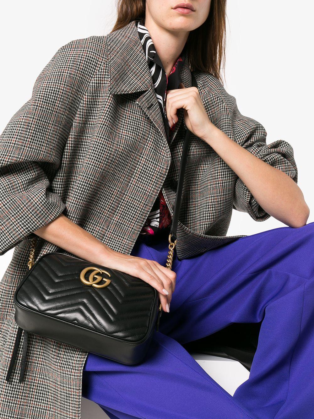 Borsa a spalla "GG Marmont smaii'' nera 447632 DTD1T1000 GUCCI