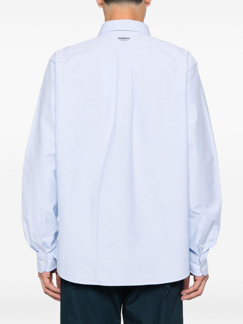 'Boke Flower' embroidered casual shirt in cotton oxford FF65CH4109LO 64SKYBLUE KENZO