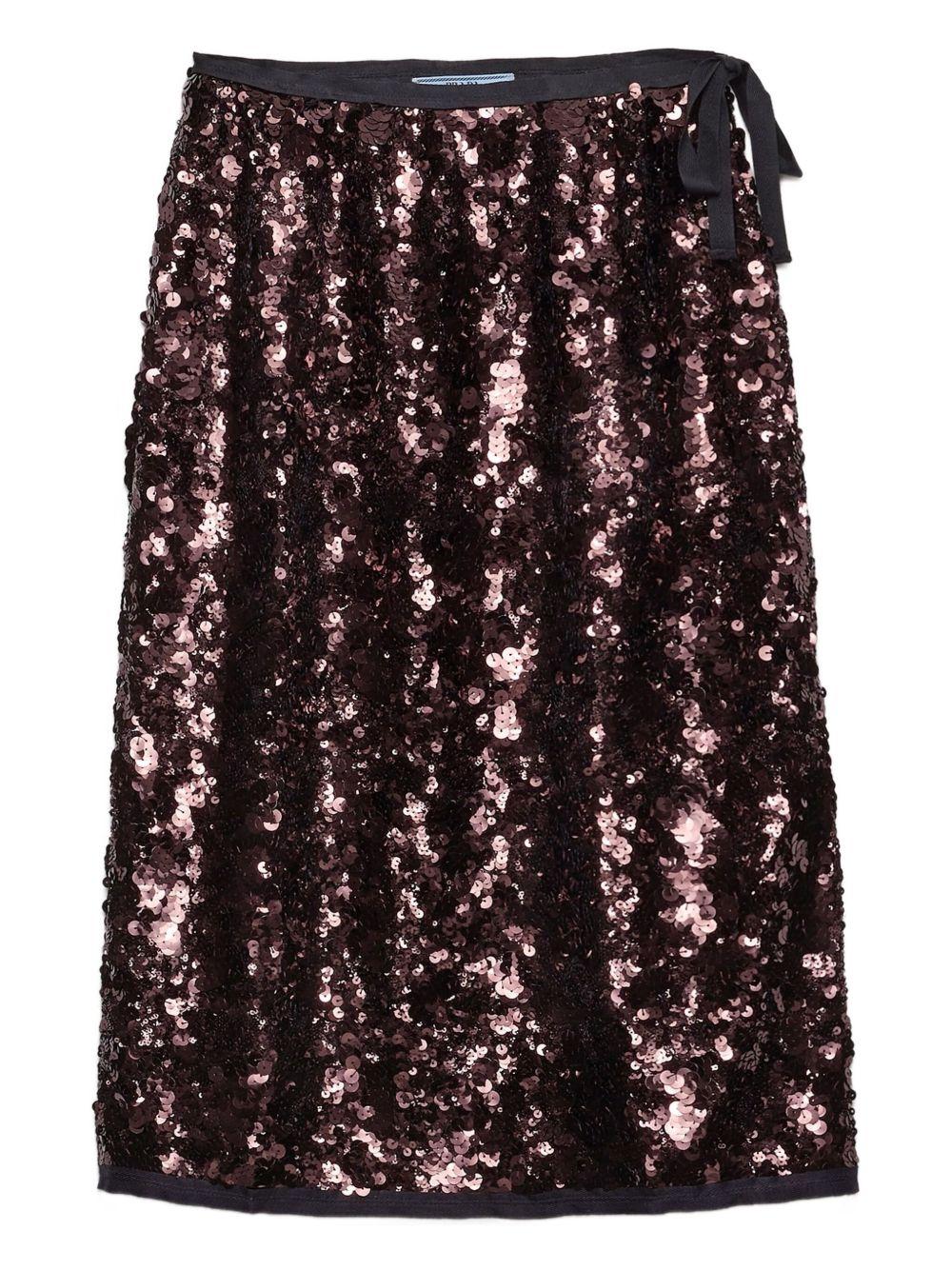 Embroidered sequin skirt P120ZRS-OOO 176AF0051 PRADA