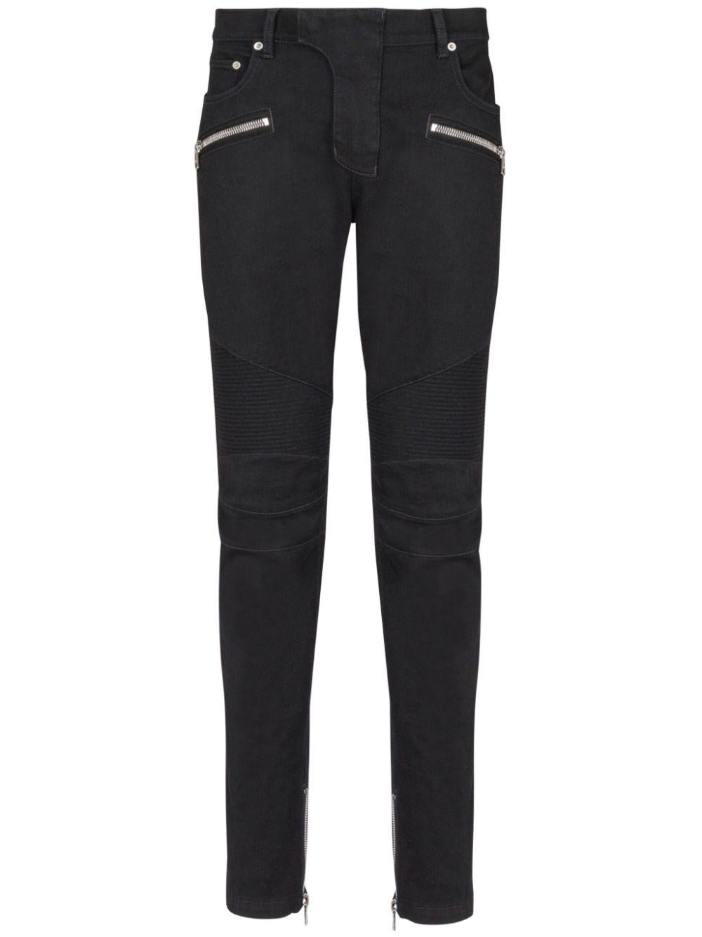 Slim-fit biker jeans<BR/><BR/><BR/> EH1MG115DF63 0PA BALMAIN