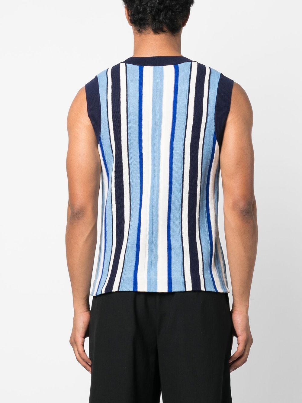 Scale striped knitted vest MS23KN25 KN075541 WALES BONNER