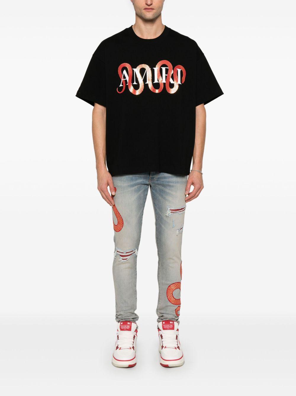 Snake T-shirt<BR/><BR/><BR/> AMJYTE1155 BLACK AMIRI