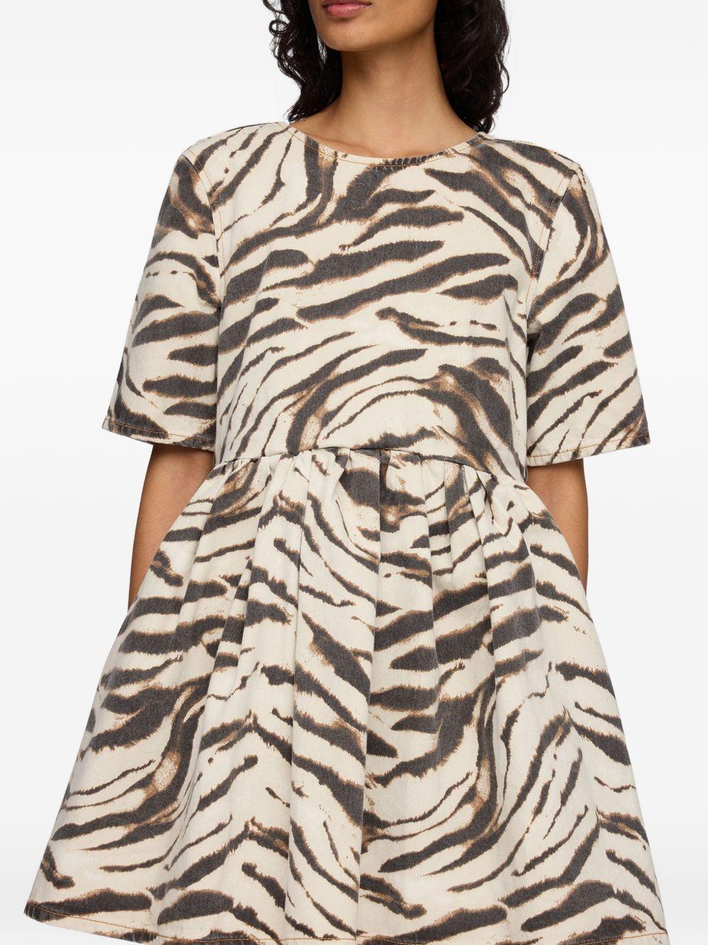 Dress in Zebra Denim A1030636 135 GANNI