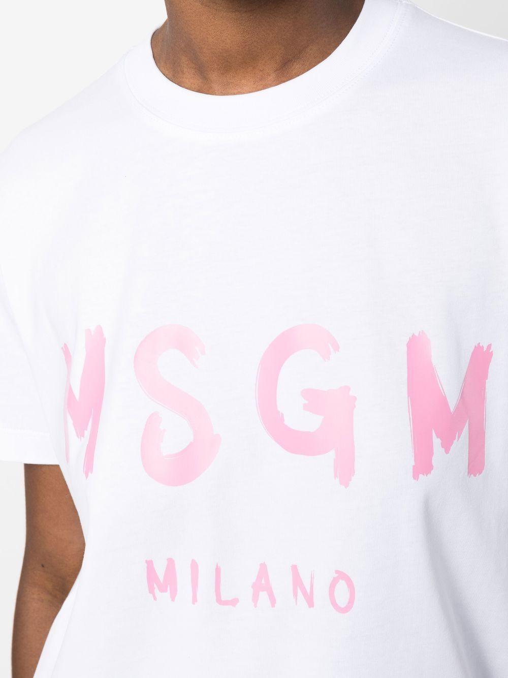 Graffiti logo-print T-shirt<BR/><BR/> 3441MDM510 23700201A MSGM
