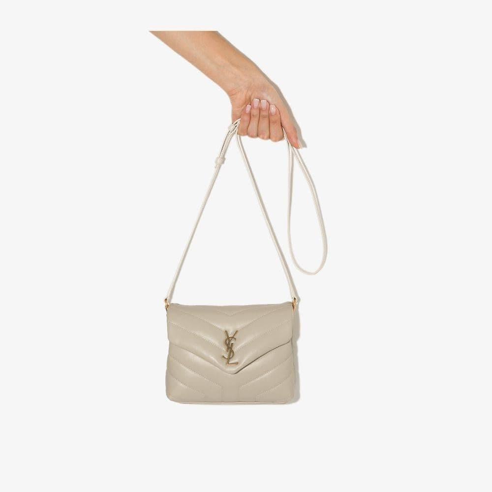 White leather logo-plaque quilted crossbody bag 678401DV707 9207 SAINT LAURENT