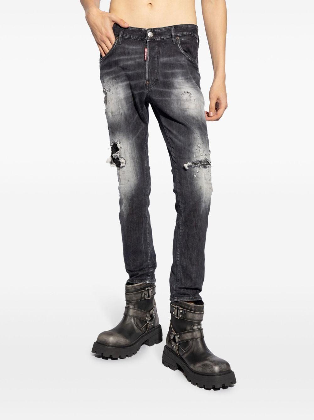 Distressed straight-leg jeans<BR/><BR/><BR/> S74LB1595 S30503900 DSQUARED2