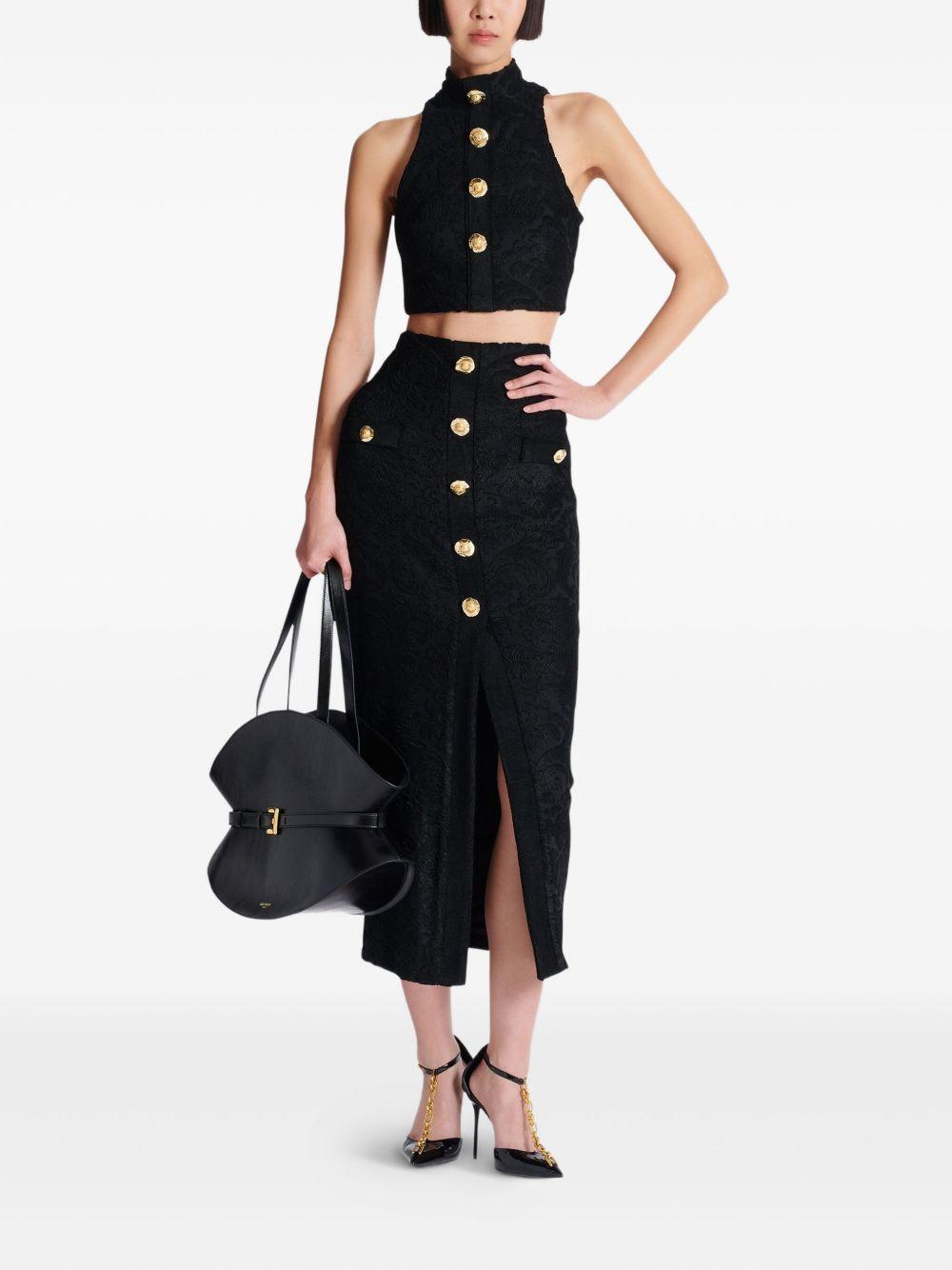 Baroque pattern midi skirt FF1LE481JK65 0PA BALMAIN