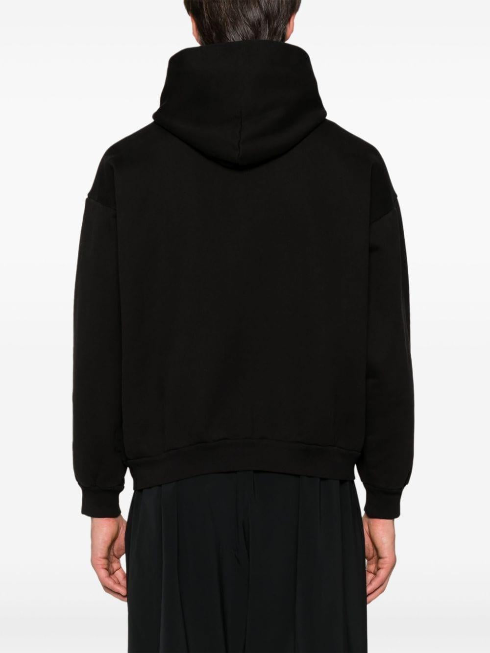 Logo-embroidered cotton hoodie<BR/><BR/><BR/> 767877 TQVS92020 BALENCIAGA