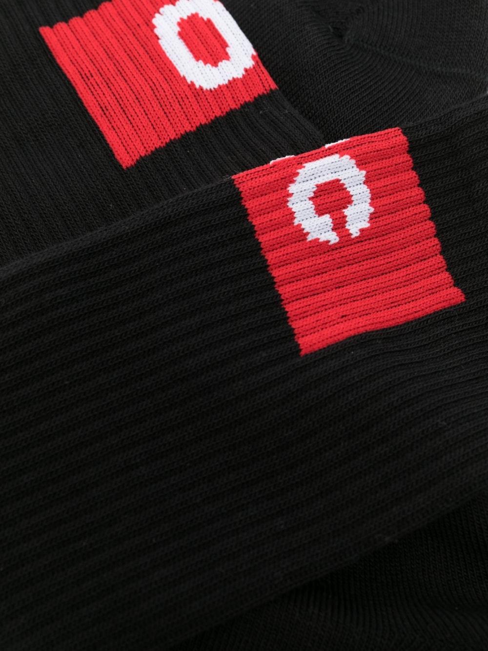 Logo-print knit socks A1010 BLACK 032c