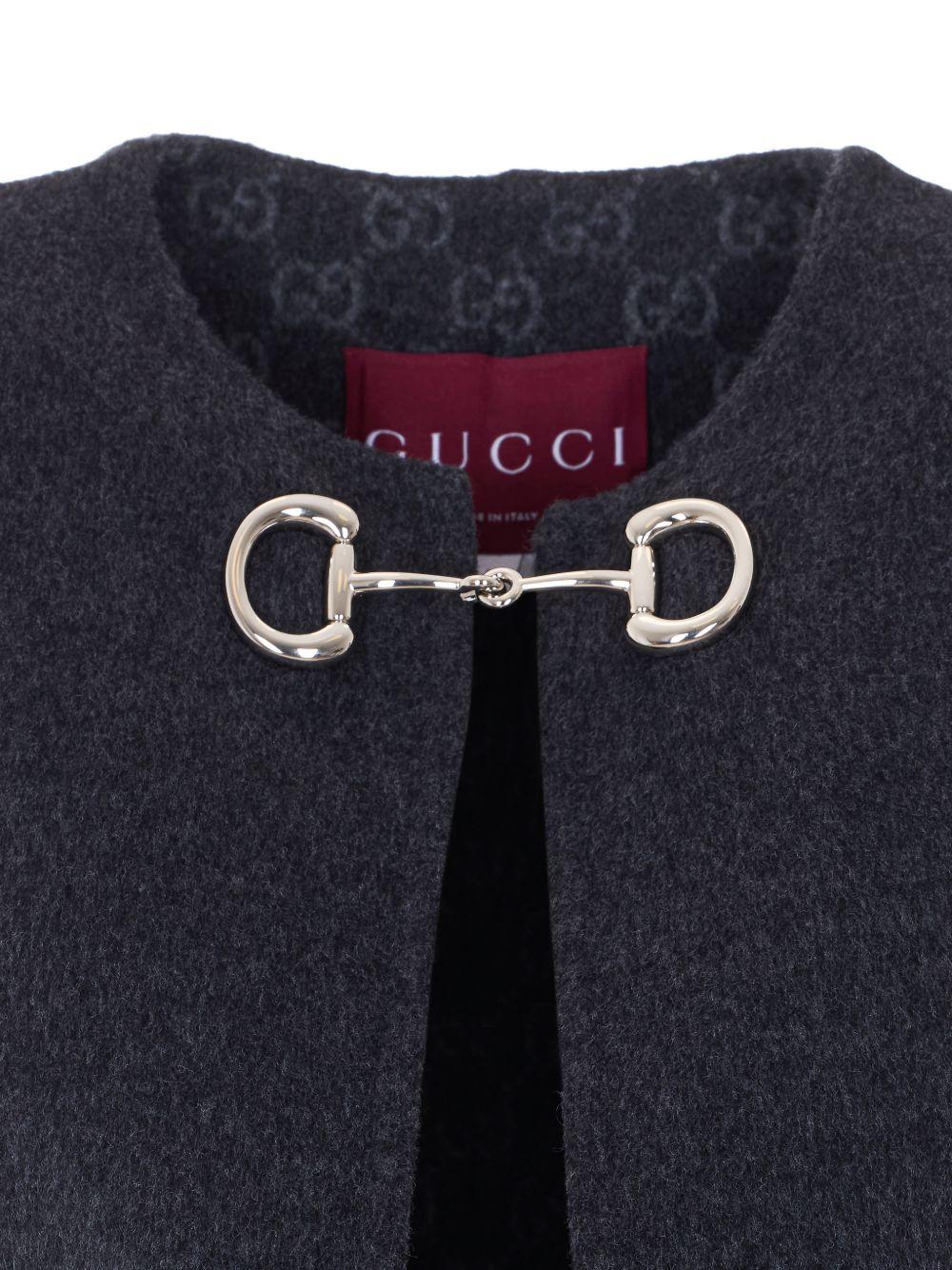 Silk wool cape with Horsebit 852796 ZAQW01179 GUCCI